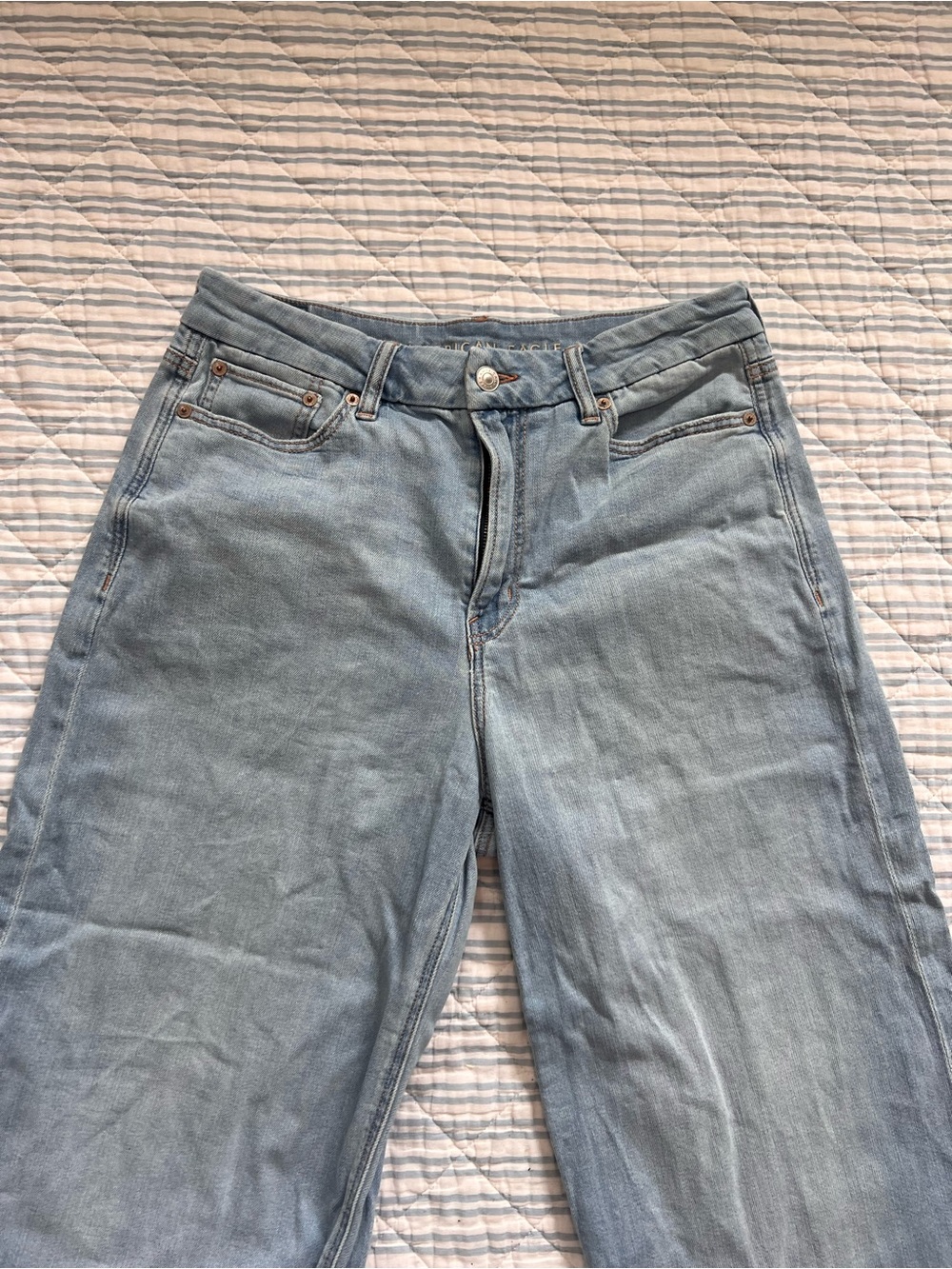 American Eagle Outfitters Light Blue Straight-Leg Jeans